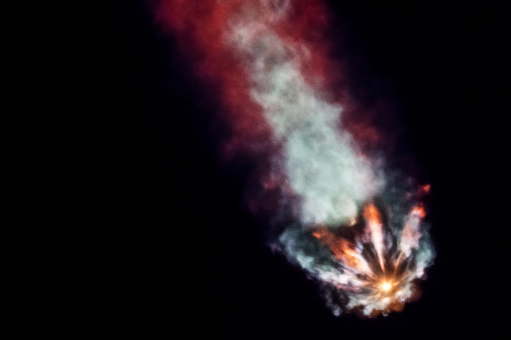 Crew-1 Falcon 9 telescopic view of burn