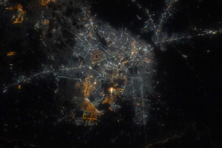 Night images of Karachi and Lahore Pakistan from space