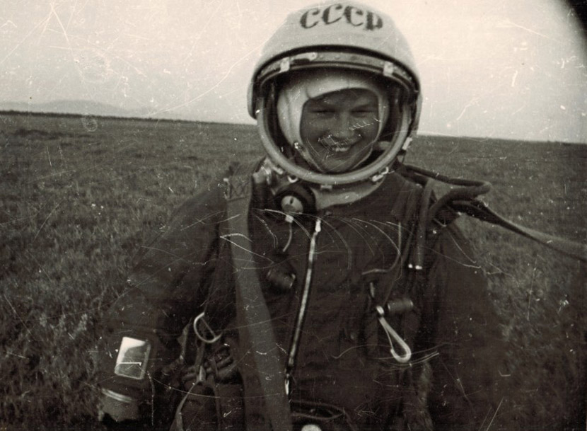 Valentina Tereshkova landing after spaceflight