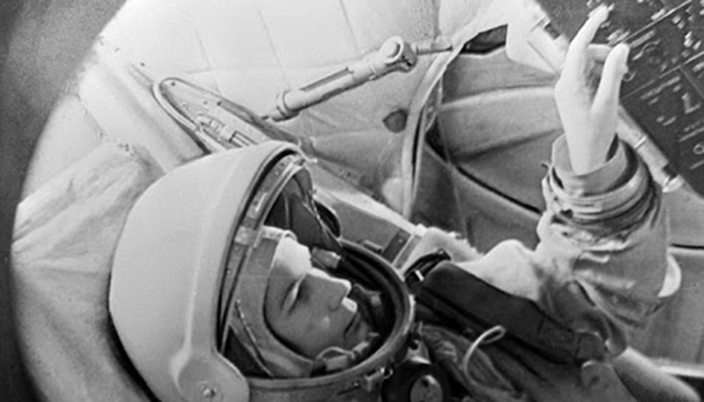 Valentina Tereshkova operating the spacecraft