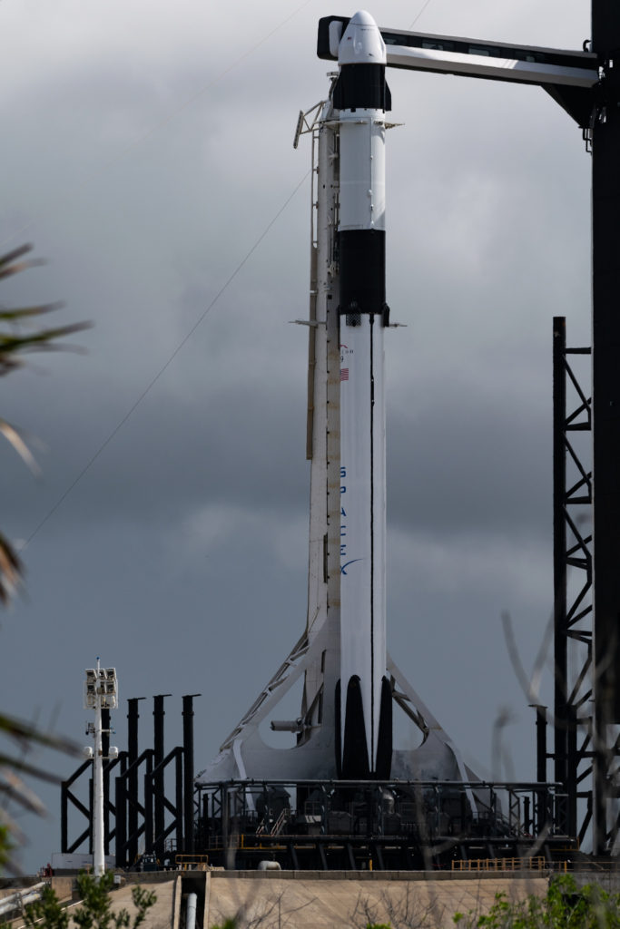 SpaceX Falcon 9 awaiting liftoff of CRS-22