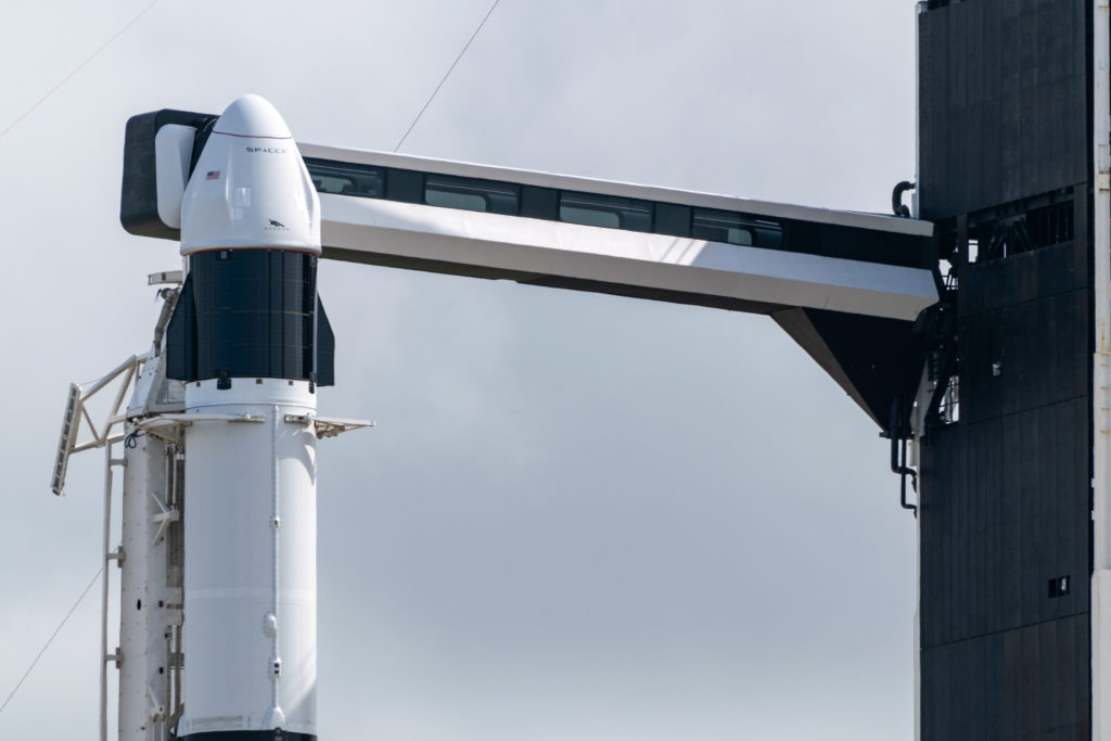 SpaceX Falcon 9 awaiting liftoff of CRS-22