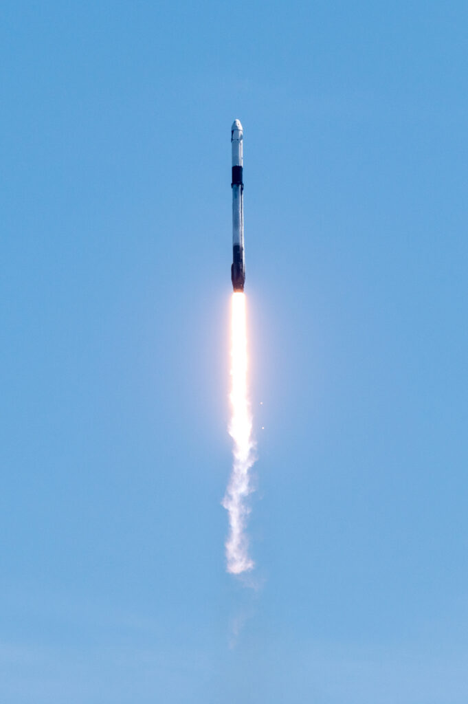 Axiom-1 Falcon 9 in flight