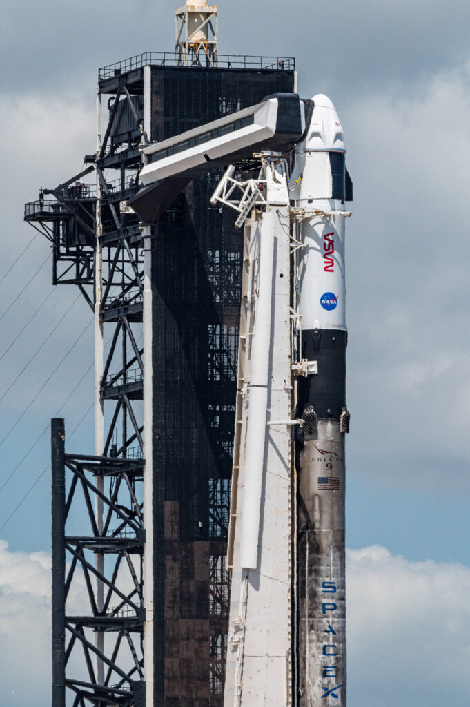 Photo of a Falcon 9 with Crew-4 onboard