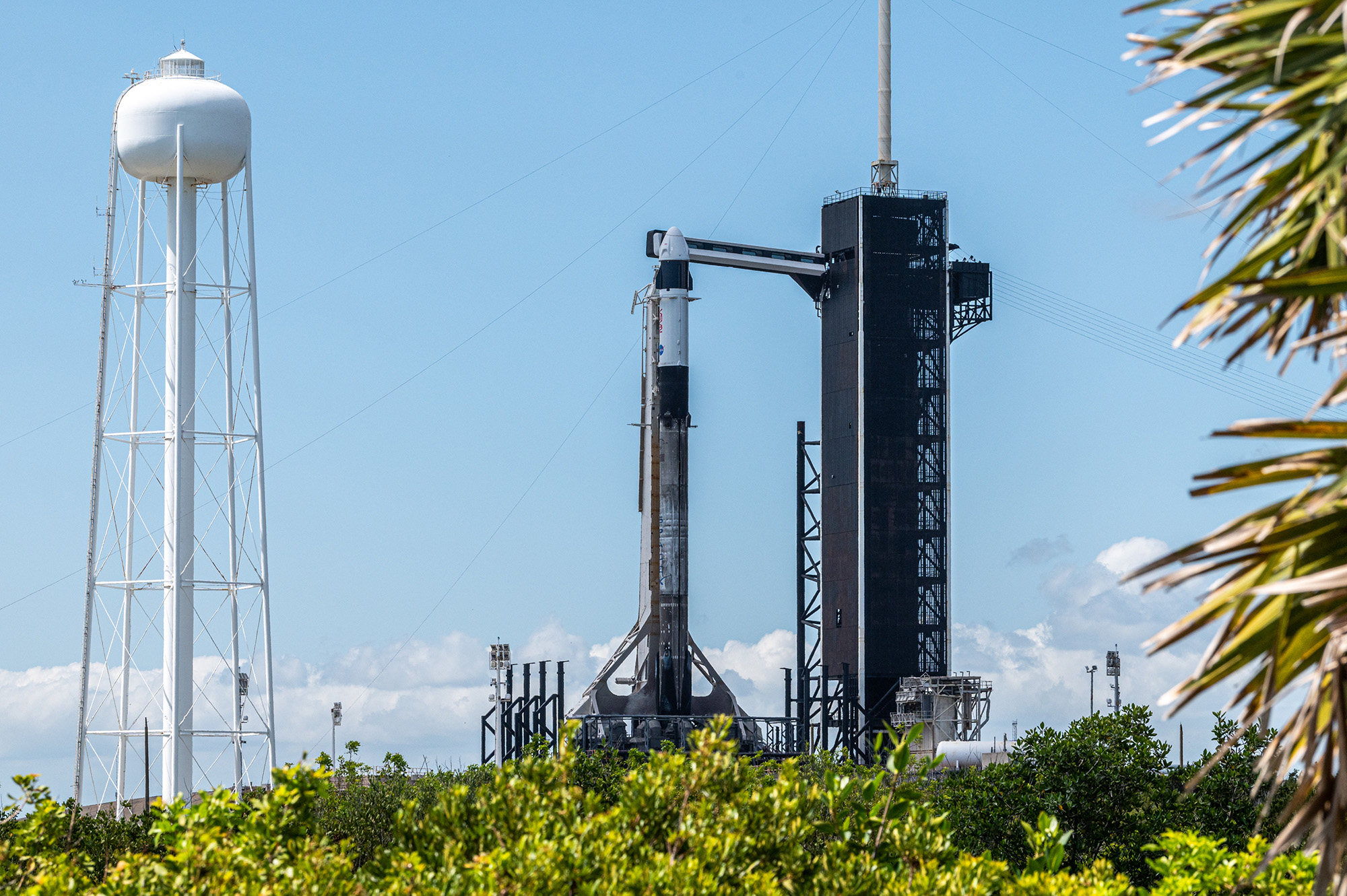 Falcon 9 awaits liftoff of Crew-4